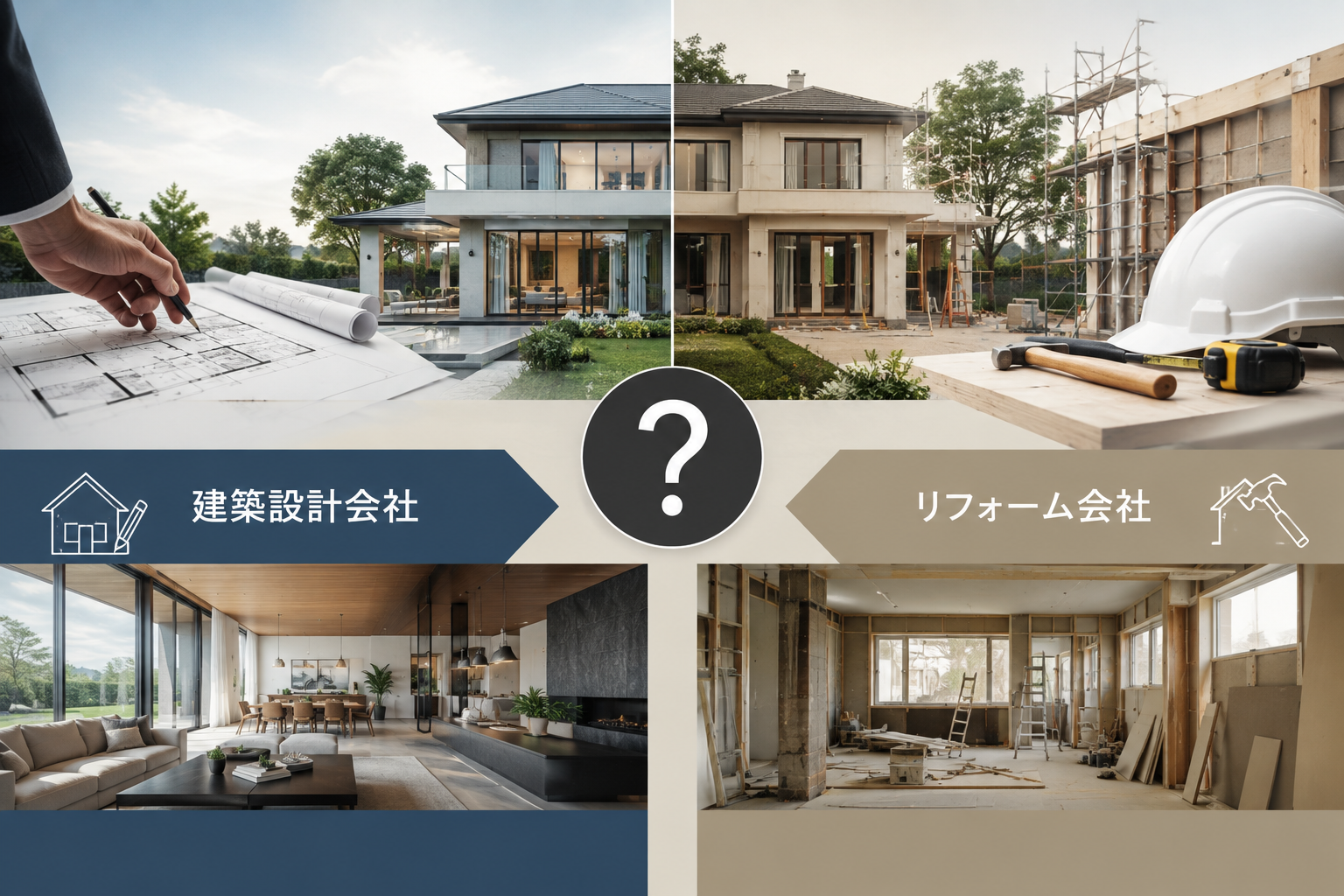 邸宅リノベーション、依頼先は建築設計会社かリフォーム会社か