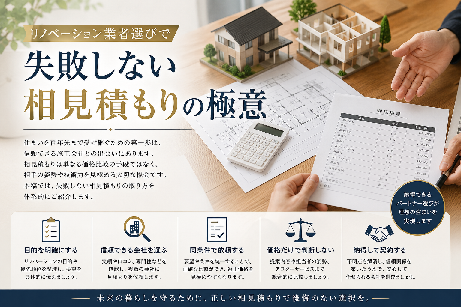 リノベーション業者選びで失敗しない相見積もりの極意